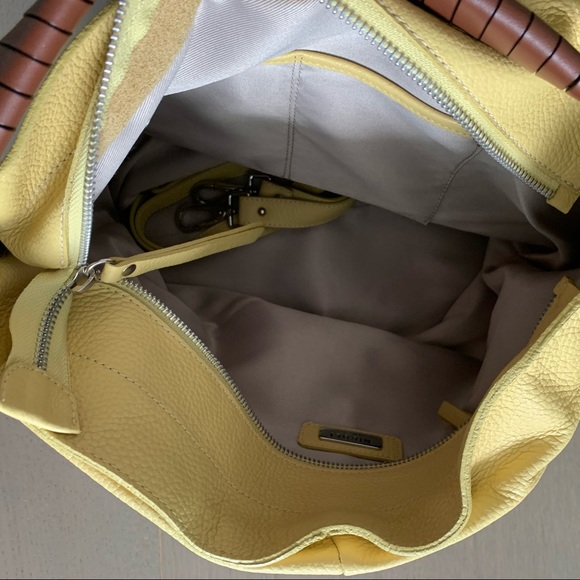 NICOLI Yellow Leather Hobo Satchel - Picture 6 of 13